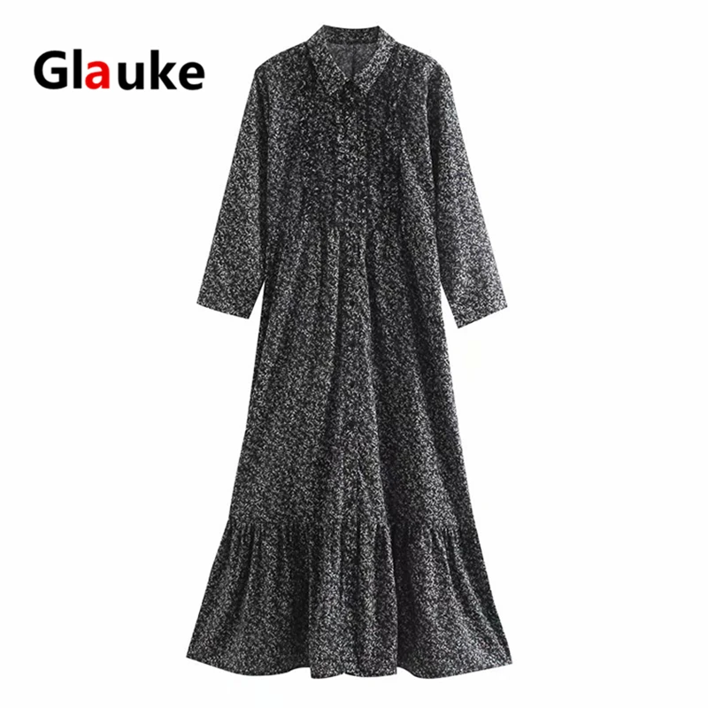 Женская рубашка с цветочным принтом GLAUKE couture весеннее приталенное платье