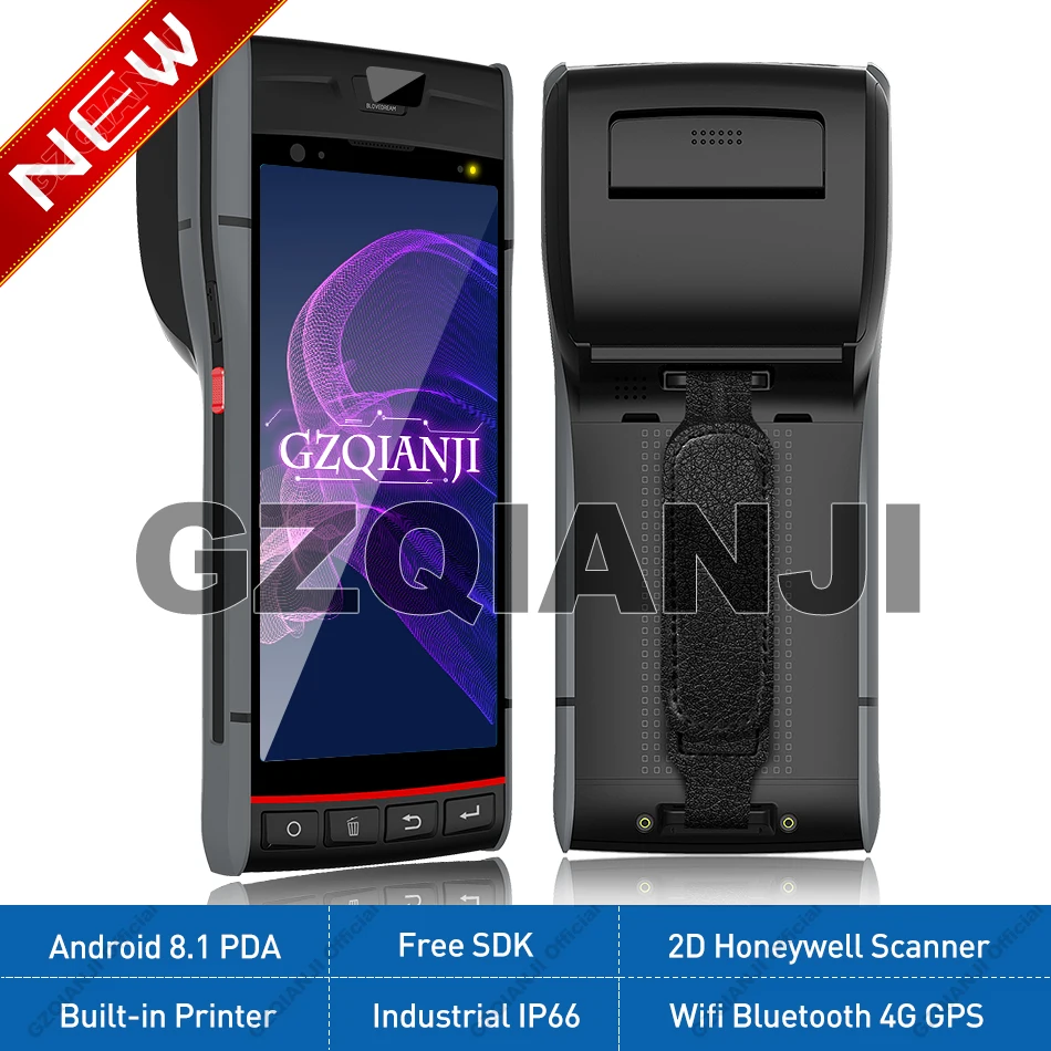 Android 8 1 NFC PDA 2D сканер штрих кода POS терминал Wifi беспроводной считыватель кодов 4G
