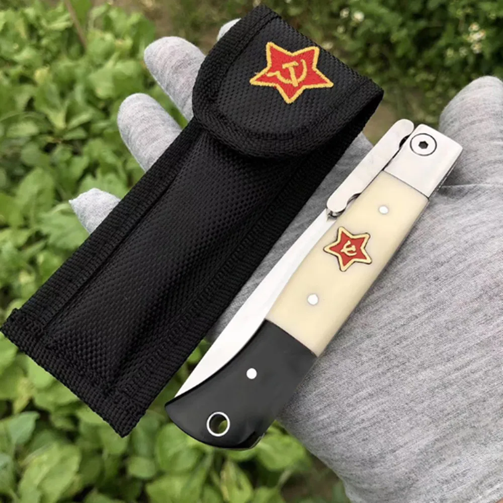 Русский Finka NKVD KGB wit EDC ручной складной карманный нож черный и белый каучуковая