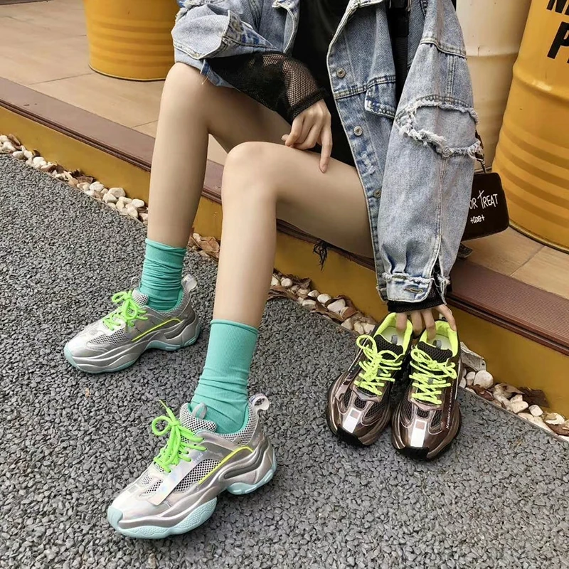 Женские кроссовки Bing весенние из искусственной кожи на платформе со