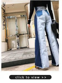 SHENGPALAE длинные джинсы с карманами и пуговицами Hhigh Waist свободные широкие женские брюки Новинка весна осень плюс корейский стиль FS491