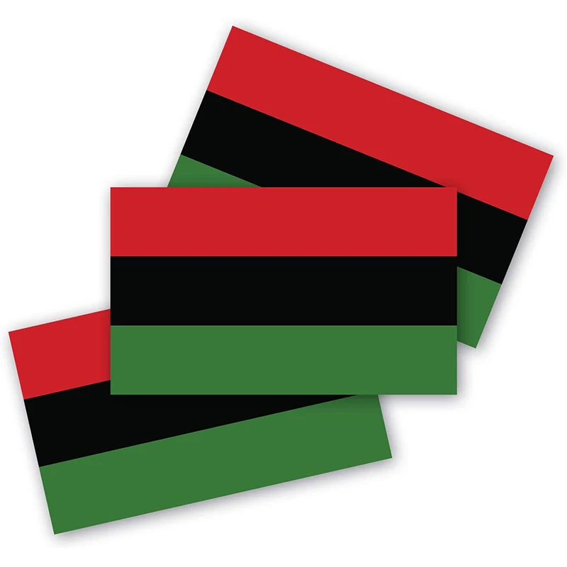 

African American Flag Bumper Stickers 3-piece Set Made of Durable Waterproof Material, Car/truck Ship/MacBook/laptop and Aders