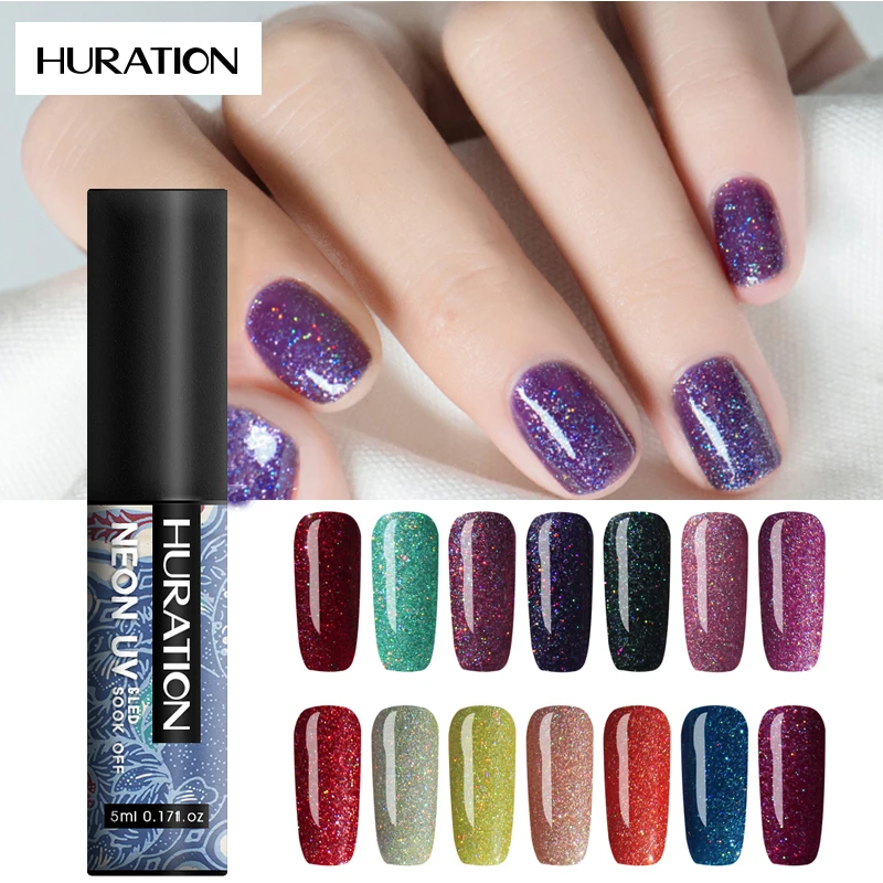 Серия Huration УФ гель для ногтей Neone Цвет Блестящий неоновый замачиваемый лак