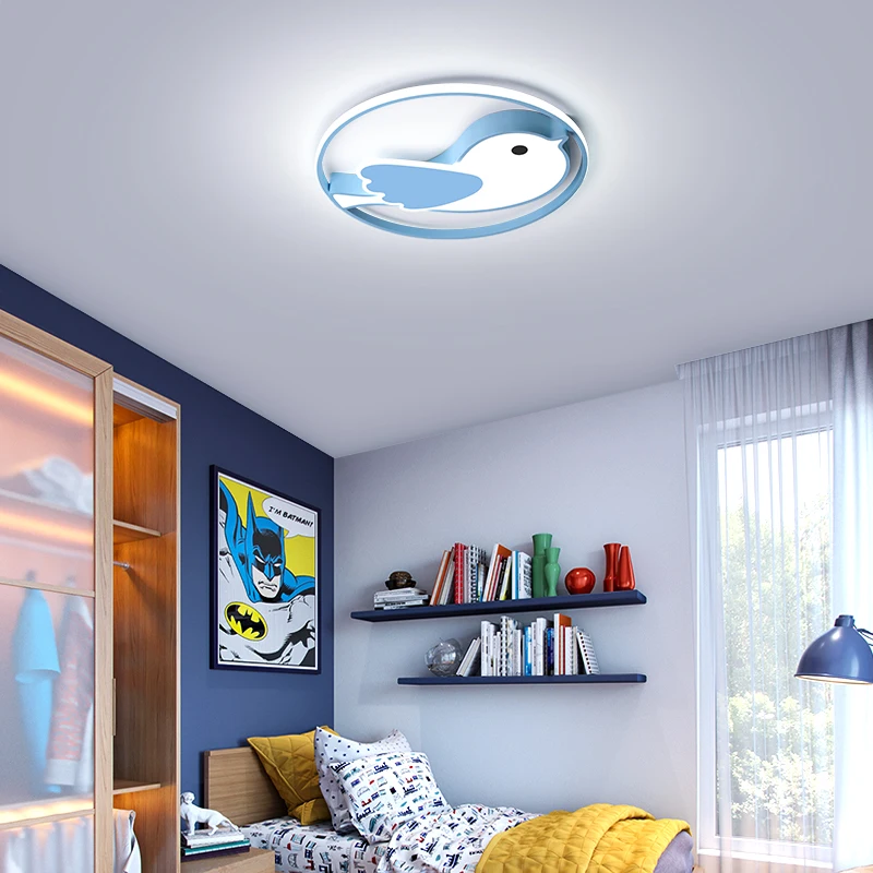 Люстра освещение для гостиной спальни мультфильм Розовая синяя птица Потолочная