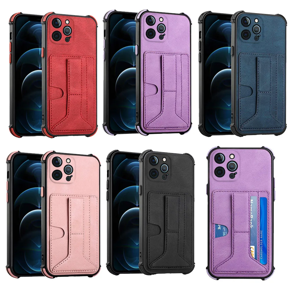 

For Realme 5 8 C12 C2 C20 C15 C11 C17 C3 Luxury Card Packet Shockproof Kickstand Case Phone Back Cover Skin Shell