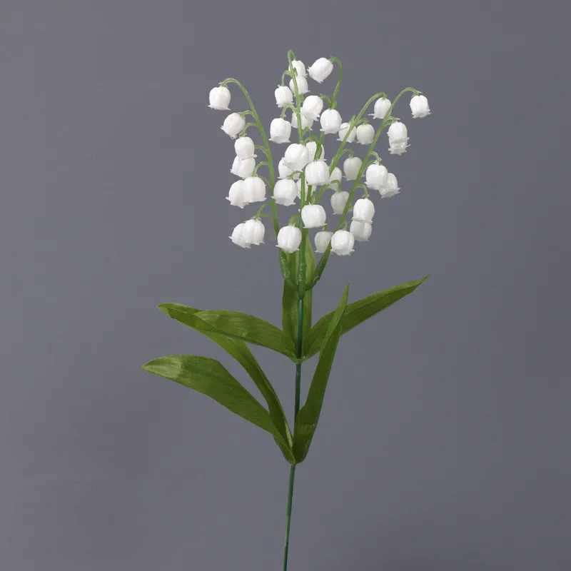 Beautiful pure white bell orchid plastic artificial flowers arrangement supplies home decor fake plants party gifts