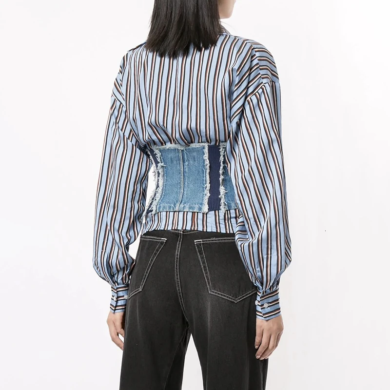 Рубашка женская TWOTWINSTYLE осенняя с длинным рукавом и отложным воротником | Женская