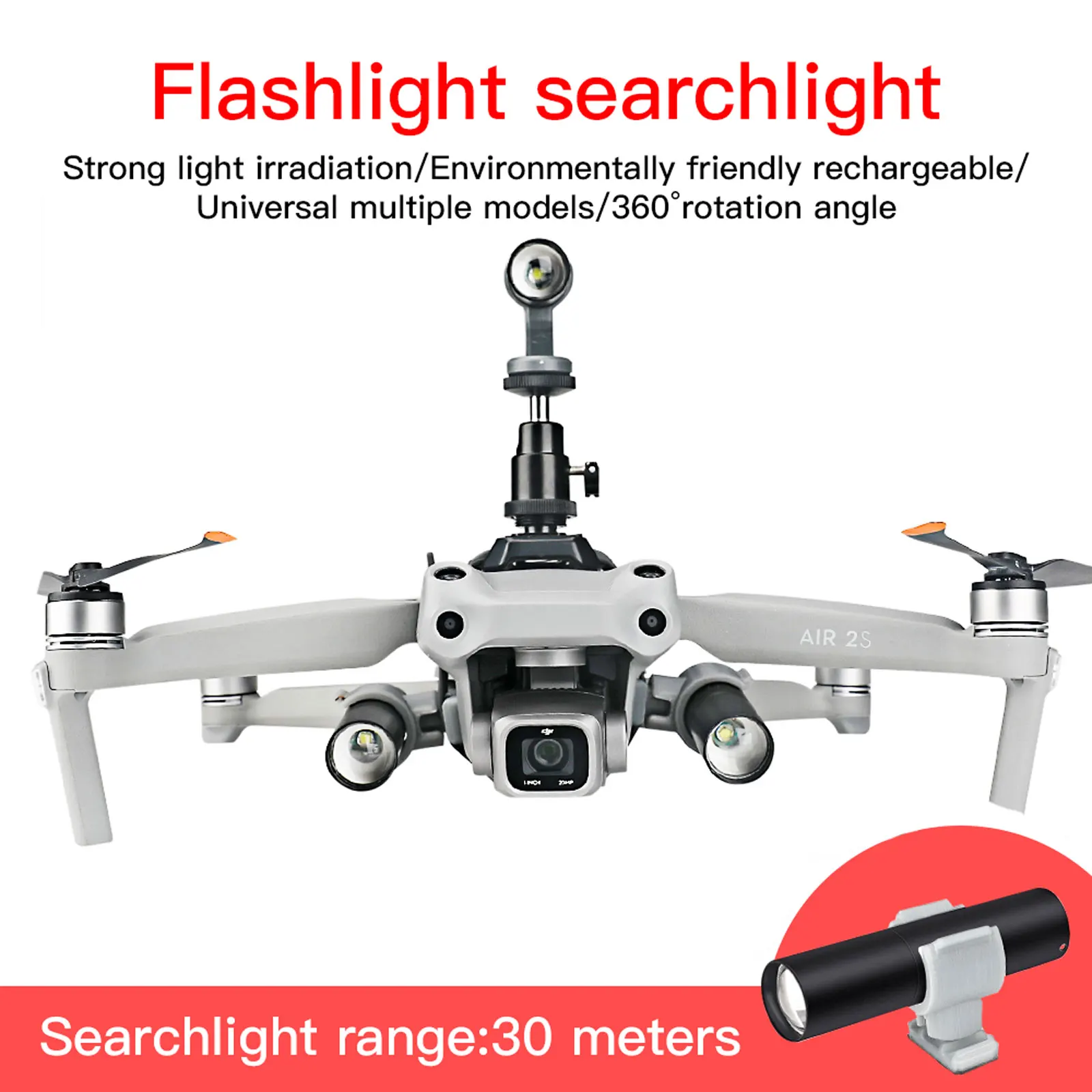 

1/2/3Set Flashlight Suitable for DJI Mavic1/2/Air 2 /Air 2S/FIMI X8 SE/AUTEL EVO2 Night Flight Searchlight Set Drone Accessories