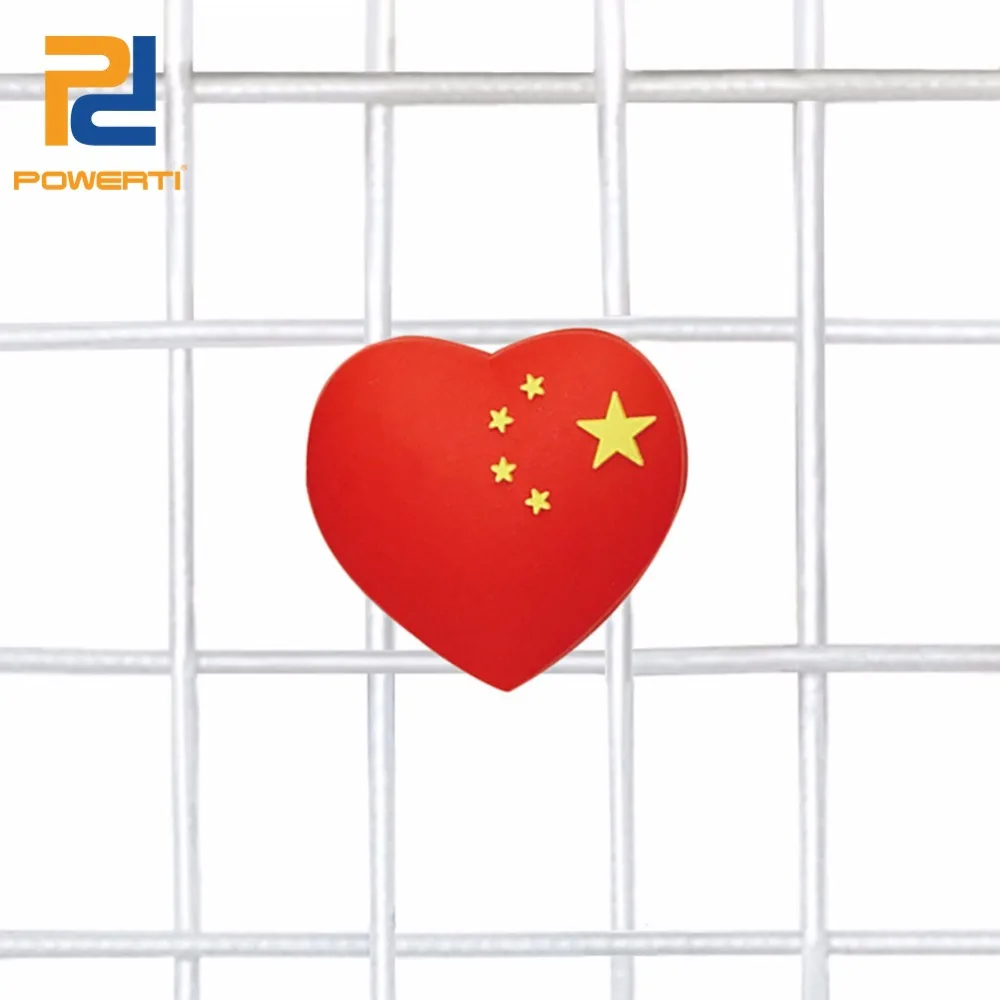 

New product Specal offer POWERTI 10pcs/lot Flag China Cute Tennis Racket Vibration Dampener Shock Absorber Silicone Rubber