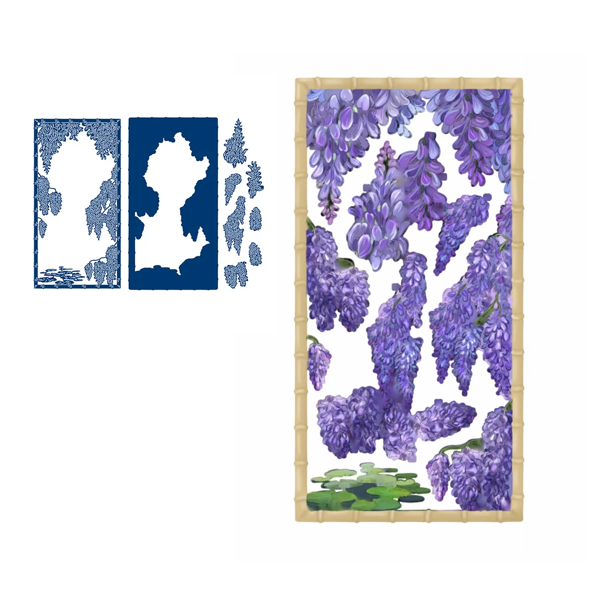

Wisteria Frame 2021 Arrival New Metal Cutting Dies Scrapbook Diary Decoration Embossing Template DIY Greeting Card Handmade