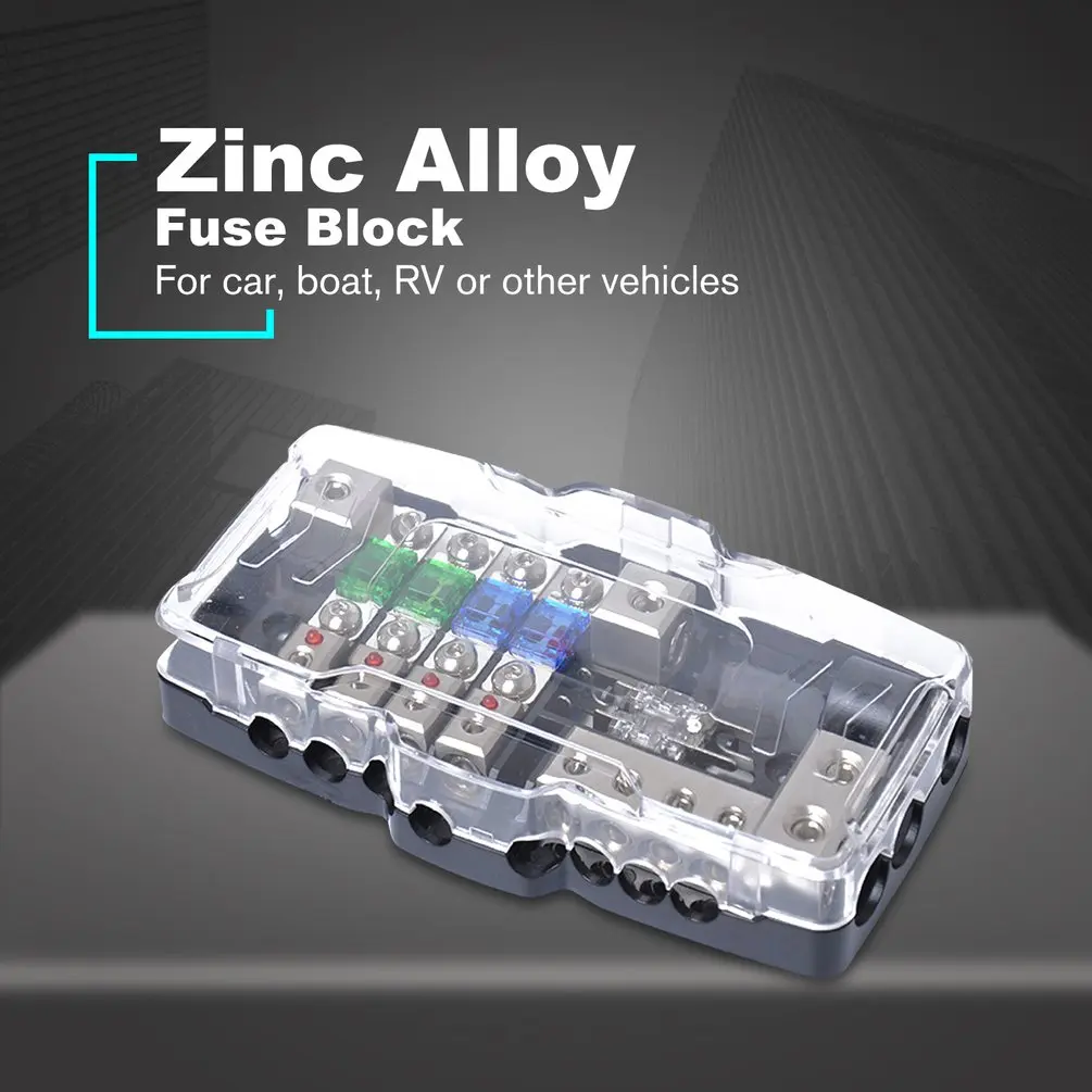 Car Audio Stereo Distribution Fuse Block ANL Fuse Holder 0/4ga 4 Way Fuses Box Block 30A 60A Universal Car Accessories