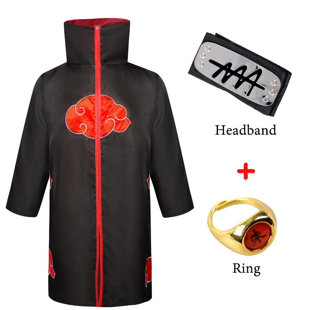 

Halloween Cloak Akatsuki Cosplay Costumes Anime Coat Birthday Party Red Cloud Robe Christmas Dress 135-XXL