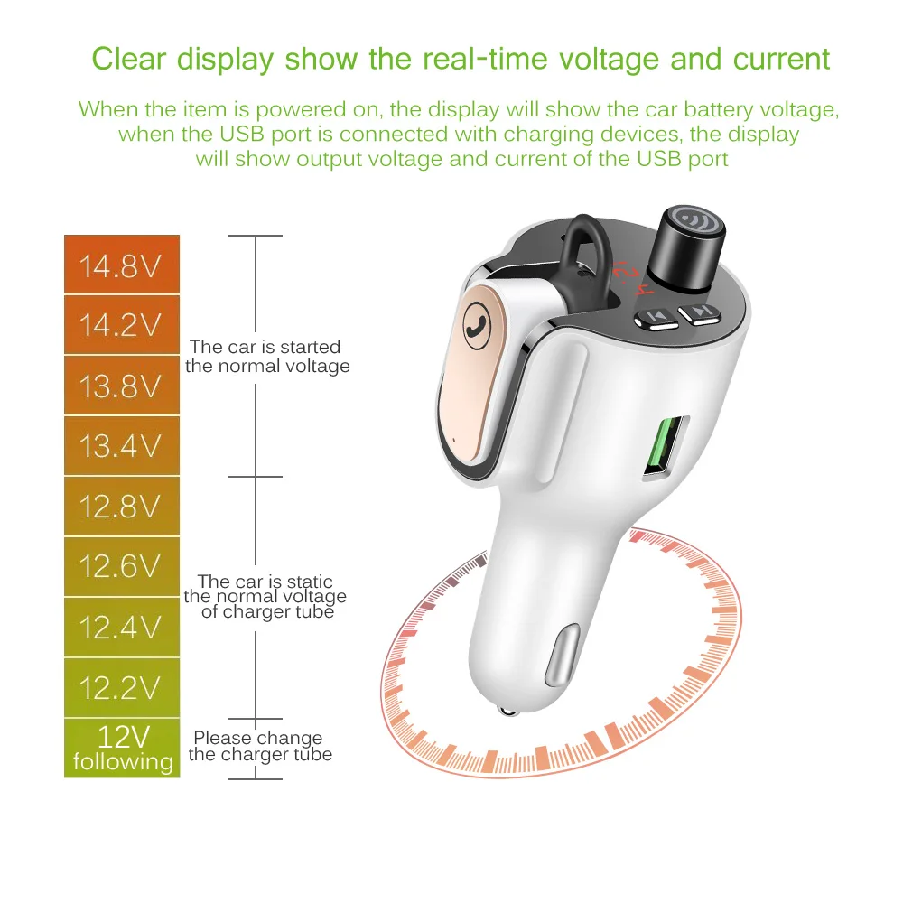 Bluetooth 5 0 FM-передатчик автомобильный комплект музыкальный плеер беспроводной