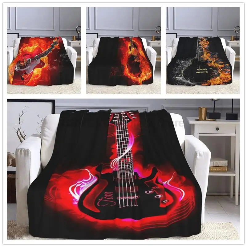 

Bass Gitarre Decke Bett Super Weiche Decke Ästhetischen Fleece Bettdecke Bettwäsche Flanell für Kinder und Erwachsene Schlafzimm