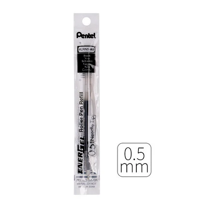Черный 12 шт. Pentel Energy Gel X игла для заправки наконечник LRN5 гелевая ручка заправка подходит для BLN75/105 0,5 мм студенческие офисные принадлежности - Цвет: Черный