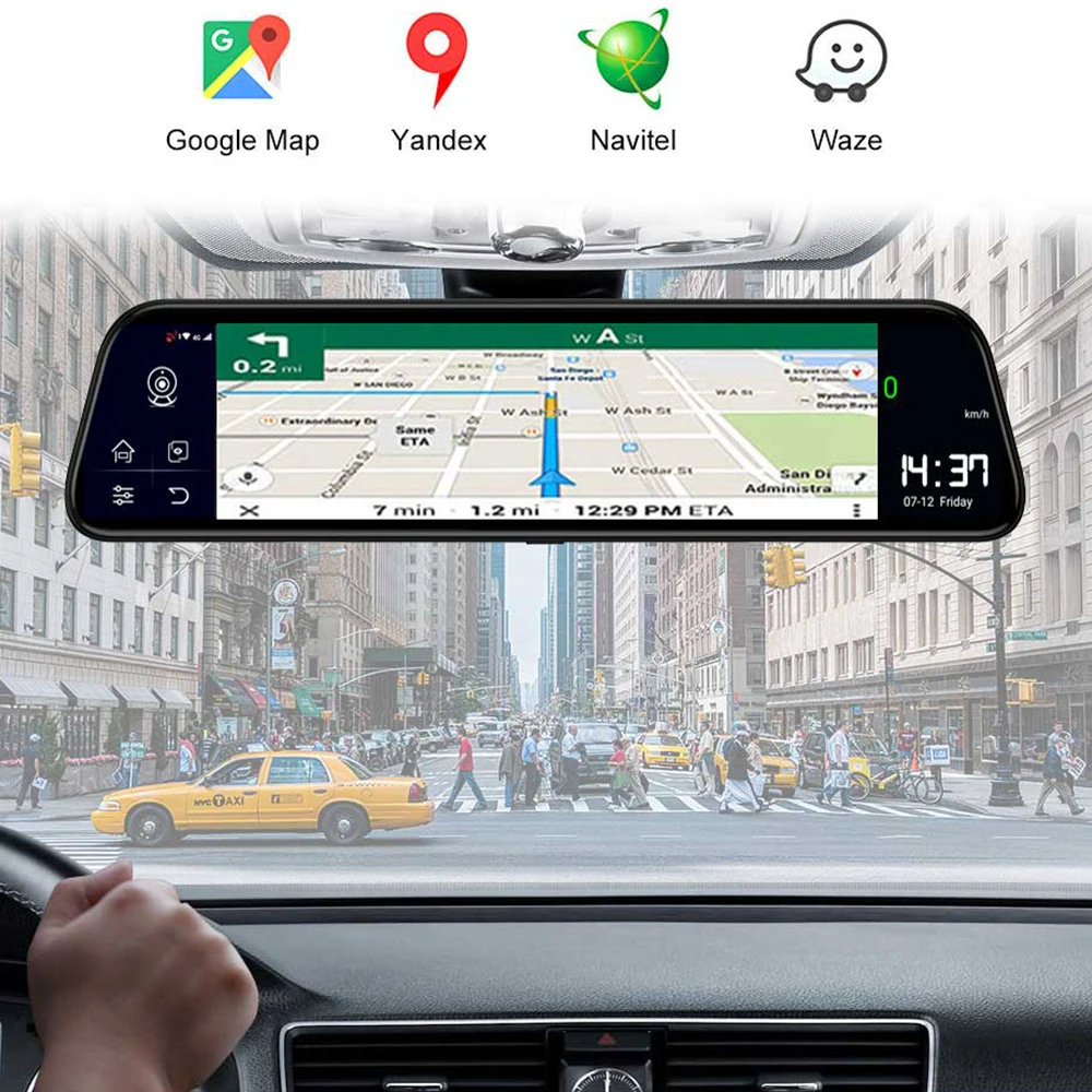 12 дюймов 2G + 32G Android 8 1 Автомобильный видеорегистратор gps Bluetooth навигация FHD