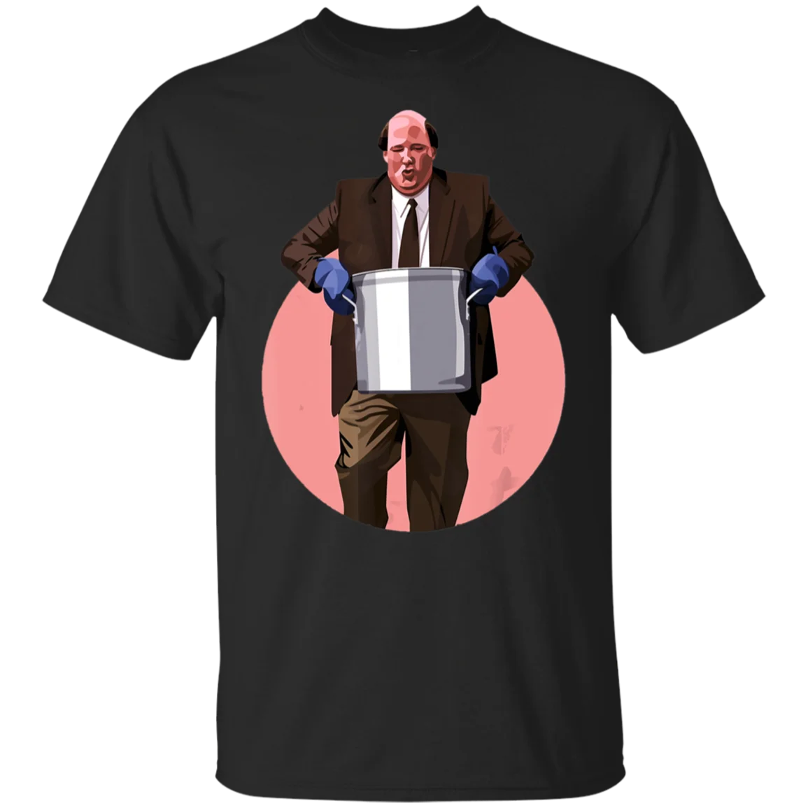 Забавный офис Кевин с чили искусство Подарочная Футболка короткий рукав черный