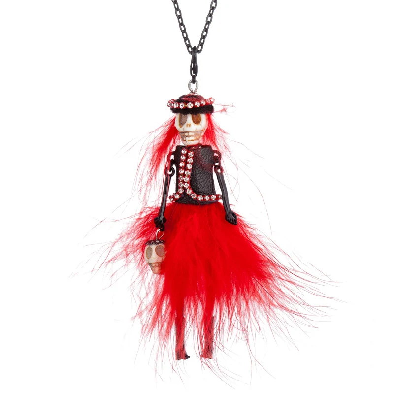 HOCOLE модные длинные куклы Цепочки Кулон ожерелье s ручной работы шляпа крыло