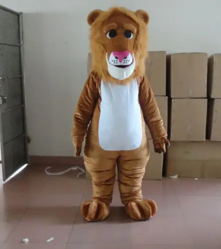 Костюм животного на Хэллоуин коричневый пушистый Льва костюм талисмана для