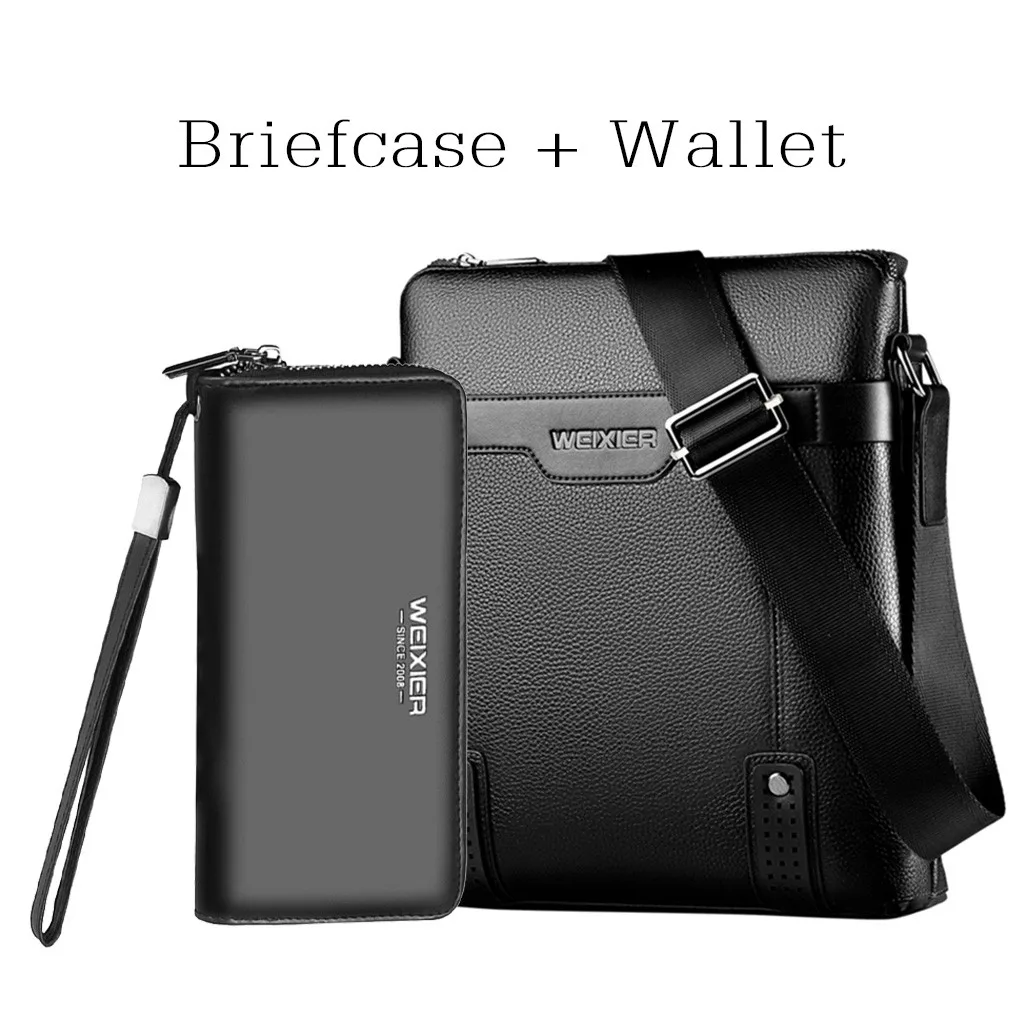 Men Vintage Shoulder Bags Crossbody Bags Retro Zipper Handbags+Wallet Men's Multi-Function Travel Handbags High Quality#R20