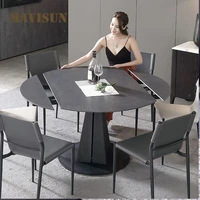 folding rock board dining table and chair combination black multifunctional creative nordic household dining furniture for home