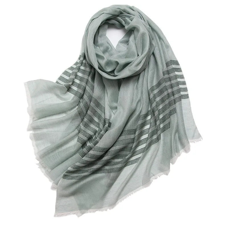 100% кашемировый тонкий женский шарф Naizaiga в полоску большой размер |