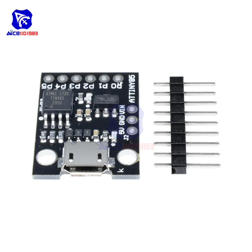 Расширительный модуль diymore ATtiny ATtiny85 Micro USB для микроконтроллера Arduino IIC I2C TWI SPI -
