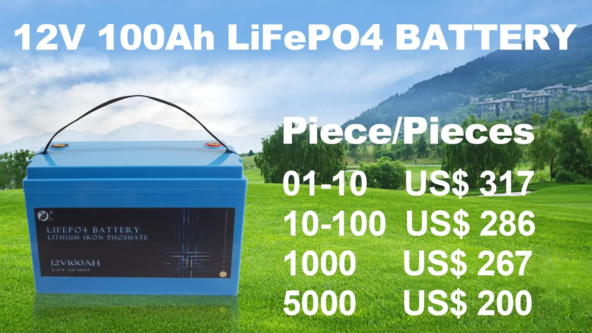 

Литиевая батарея высокой мощности 12 в 100 Ач LiFePO4 с приложением для мониторинга для резервного питания в RVs, лодках, автономном резервном пита...