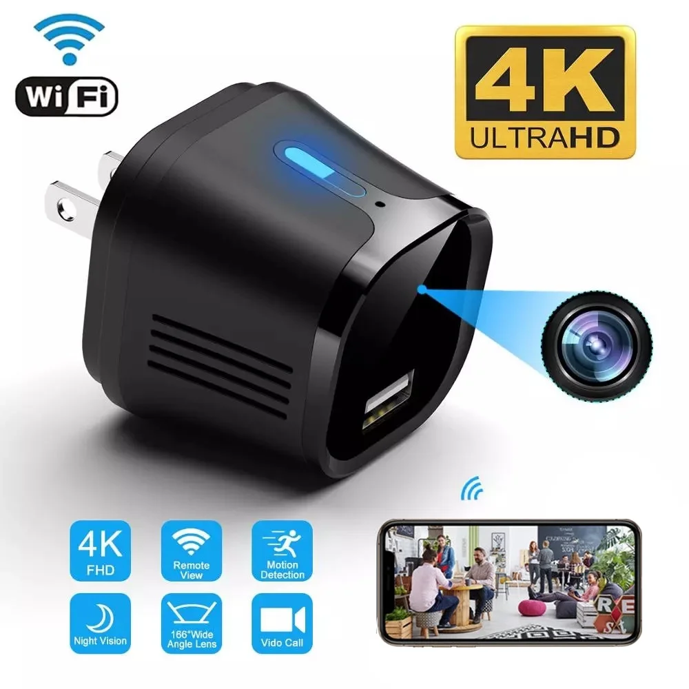 

Wifi Camera Micro Camera Security Cam Night Vision Motion Detect Camcorder 4K HD Covert Surveillance Security Cam for Smart Home
