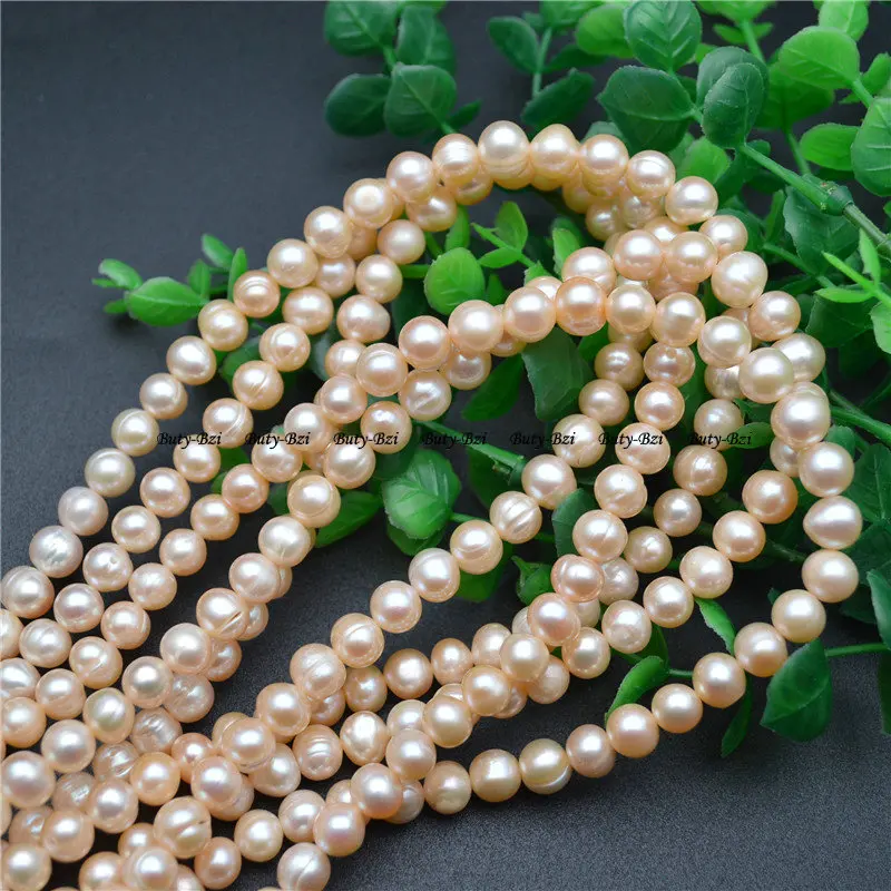 7-8 мм хорошее качество натуральный цвет шампанского перламутровый круглый шарик