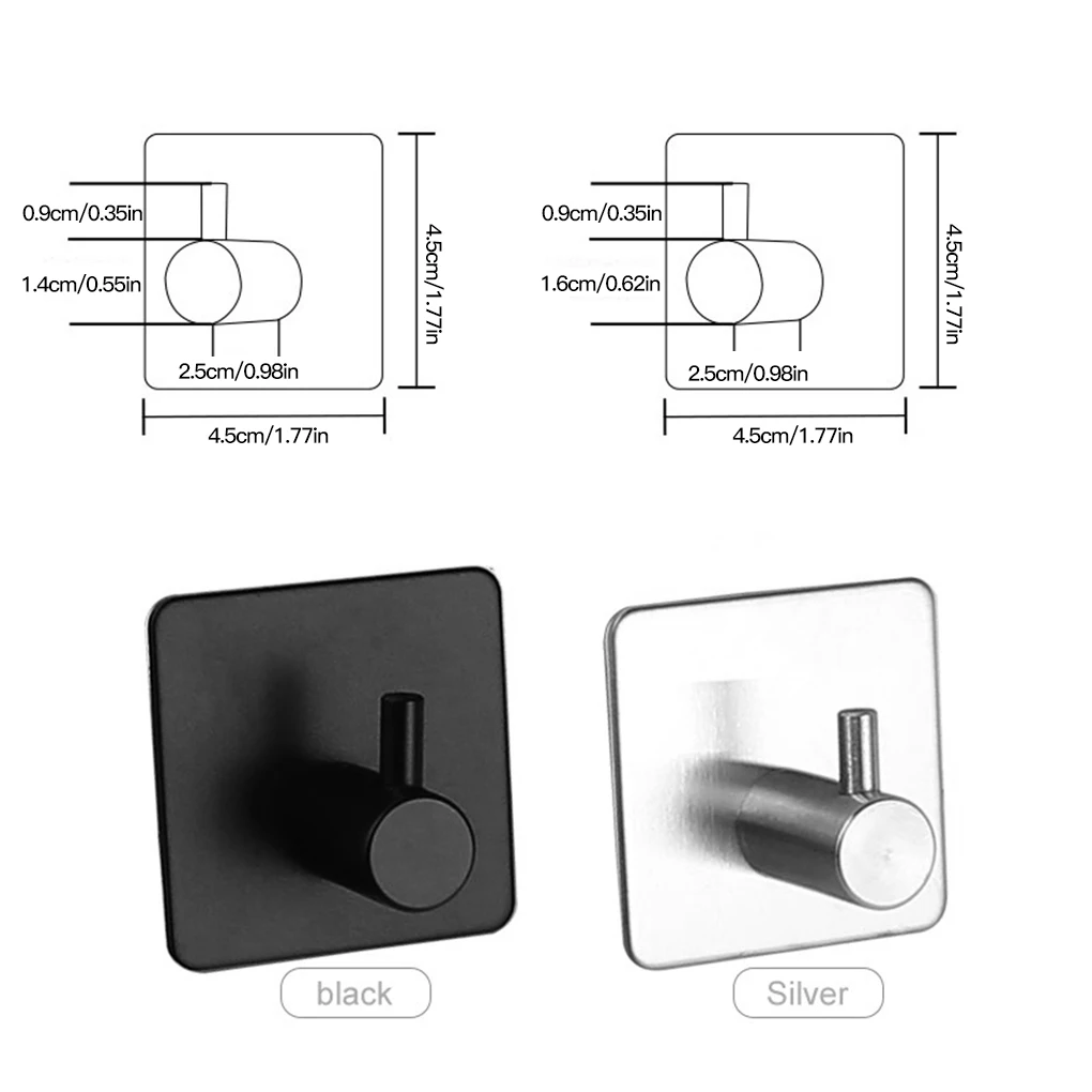 

Strong Viscose Coat Hook Stainless Steel Bathroom Towel Hanger Non-drilling Kitchen Hanging Hook 14 /16mm