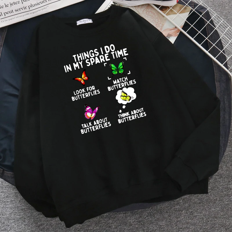 Мужская толстовка с мультяшным принтом бабочки Новинка осени 2021 свитшоты