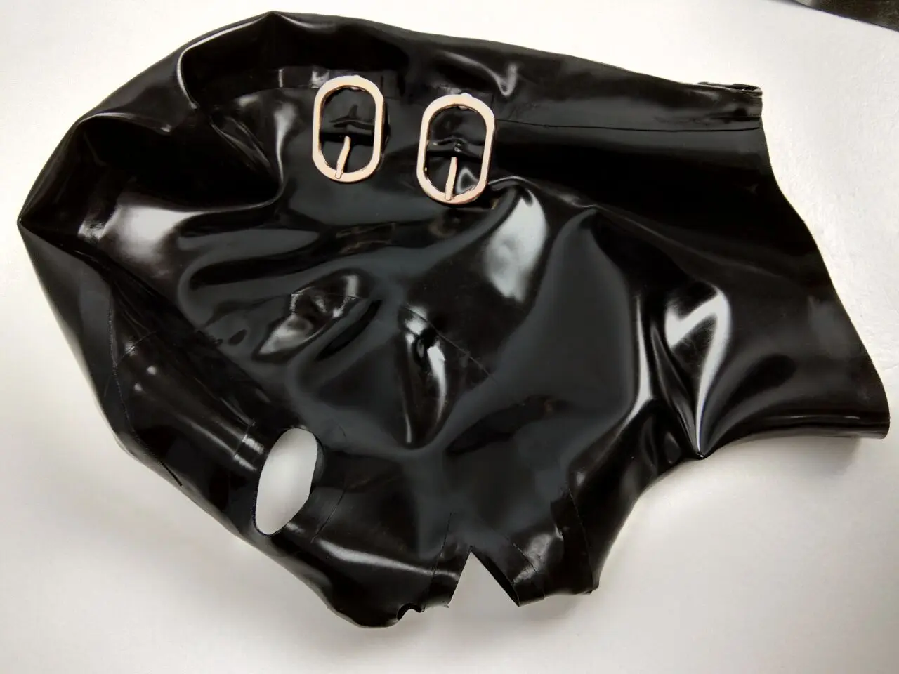 Latex Rubber Full Enclosure Hood with Eyeshade and Gag |