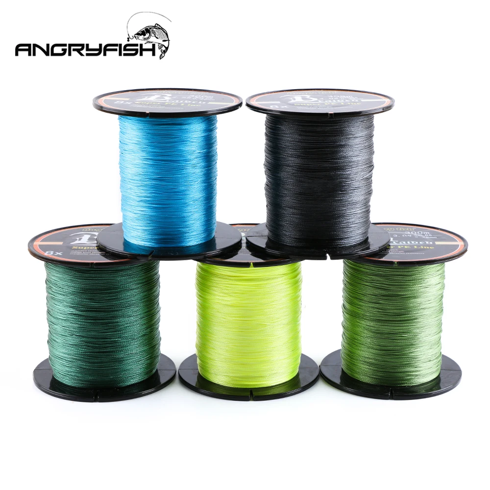 Angryfish 300 Meters 8 Strands Braided Fishing Line Multifilament Super PE Sea Saltwater Carp Fishing(not free shipping) | Спорт и