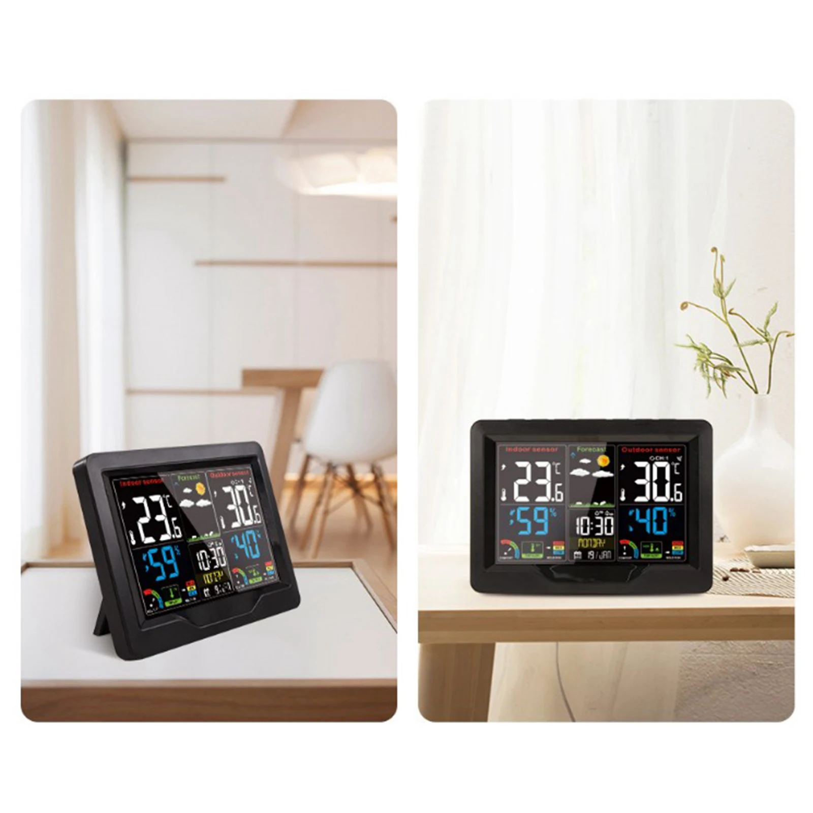 

LCD Weather Stations Home Temperature Humidity Forecast Date Thermometer Alarm Clock Hygrometer Thermometer Sensor