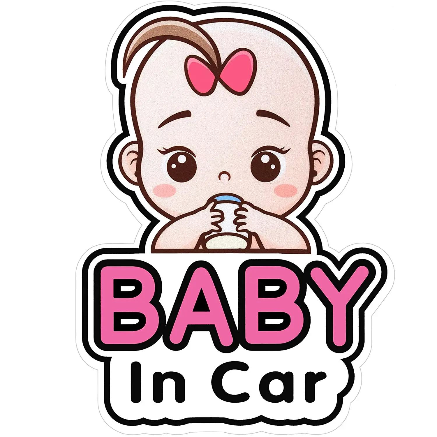 

1 Pieces Baby In Car Stickers Sign and Decal for Girl, Baby Car Sticker, Removable Safety Sticker Notice Board, Cute Window PVC
