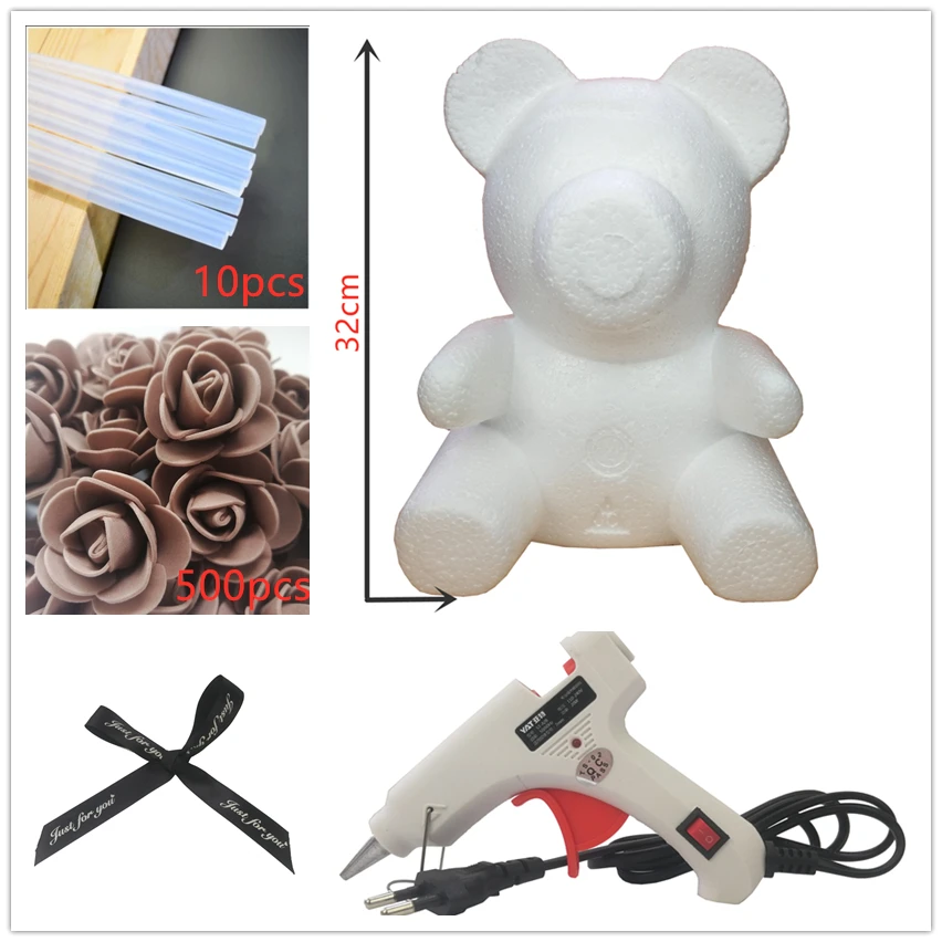 Святого Валентина романтическая искусственная Роза с мишкой Тедди PE розы