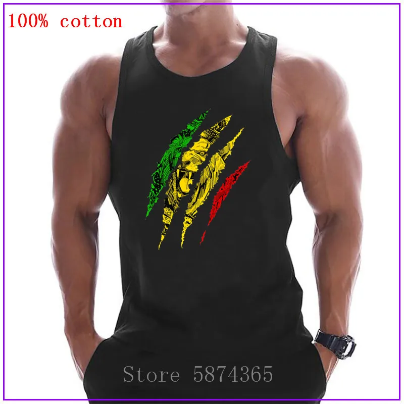 2020 воин Лев Иуды король раста регги Ямайка без рукавов Бодибилдинг топы мужские
