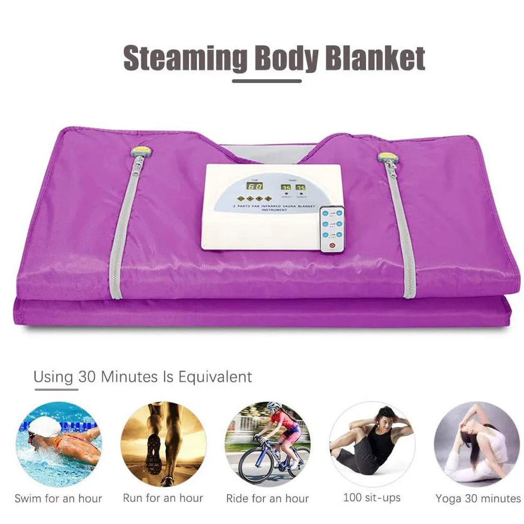 Manta t&eacute;rmica port&aacute;til para Sauna, manta t&eacute;rmica Digital mejorada para el cuidado del cuerpo, moldeador con Control remoto-0