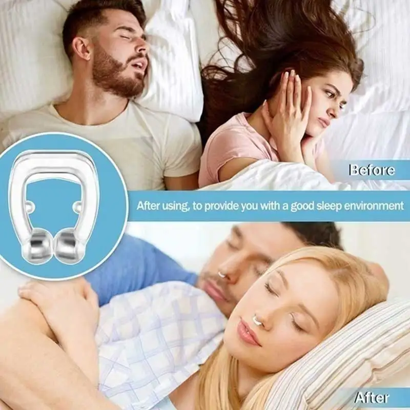 

Mini Anti Snoring Snore Stoper Device Silicone Nose Clip Round Box Sleep Noise Prevention