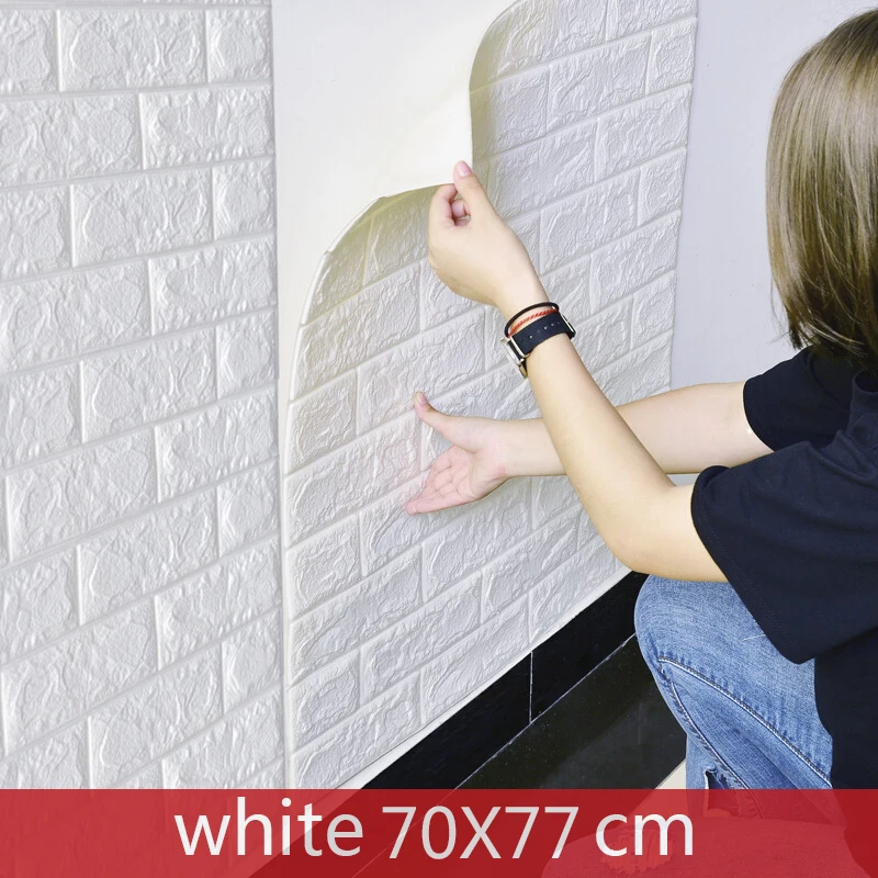 

3D Wall Stickers 70x77cm Brick Home Decor Wall Covering PE foam Waterproof for Living Room Bedroom Kids Room DIY Wallpaper