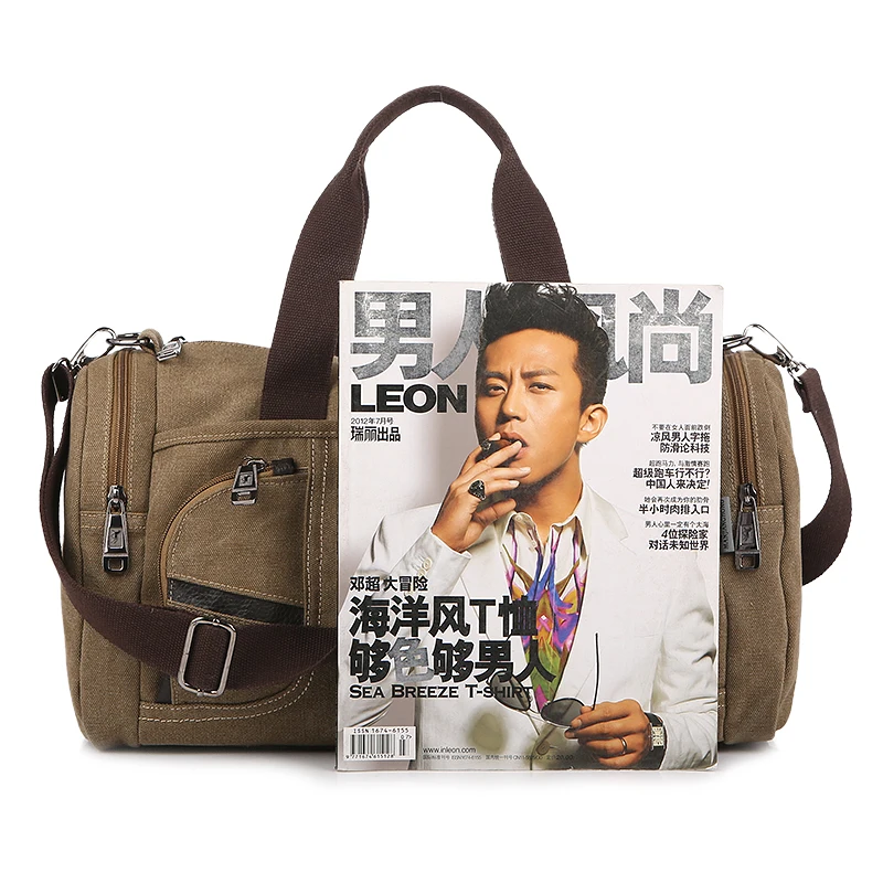 

Man Canvas Messenger Bags Duffle Tote Travel Shoulder Bag High Quality Tote Crossbody Bags Zipper Travel Leisure Handbag
