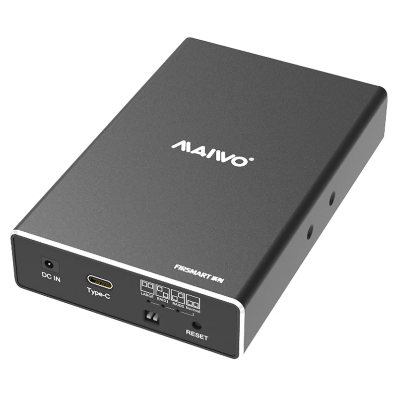 

MAIWO Type-C Dual-Disk 2.5-Inch Hard Disk RAID Array Box Adapter External Hard Drive Enclosure Reader