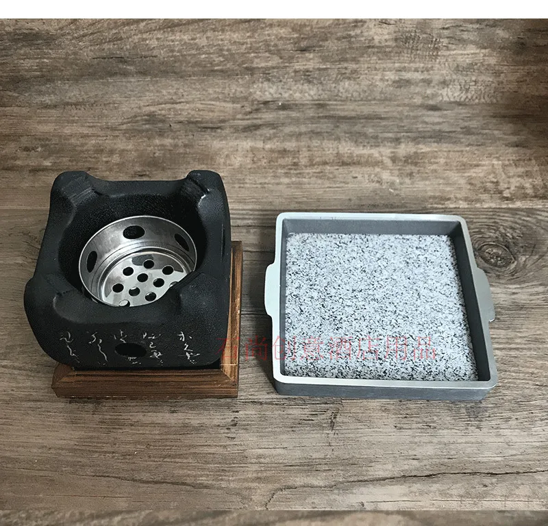 Мини квадратная плита для барбекю с изображением японского персонажа углеродная