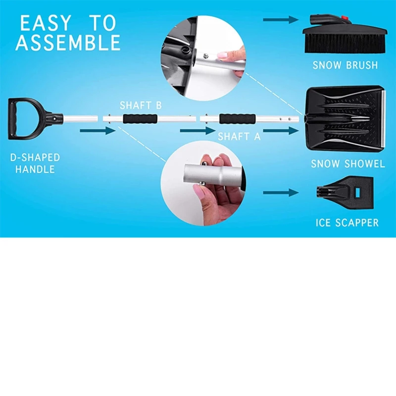 

Car Windscreen Snow Removal Shovel Windshield Ice Scraper Brush 3 In 1 Tools Kit