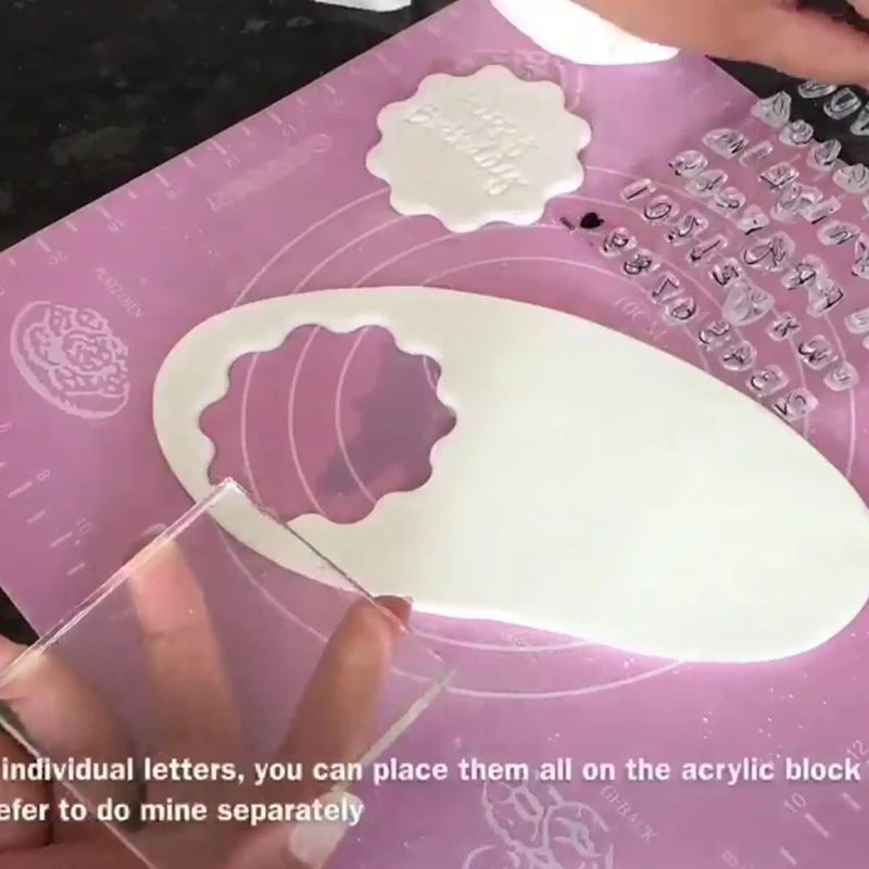 

Cake Tool Transparent Embosser Stamp Plate Sugarcraft Tools crystal acrylic block sticky pad that attack the letters to