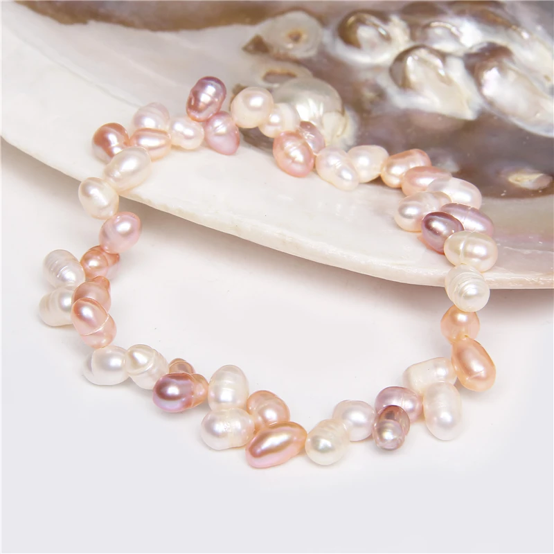 Natural Freshwater Pearl Bracelets Elegant Baroque Pearls Beaded Bracelet for Women Men Elastic Chain Fine Jewelry Wedding Gifts images - 6