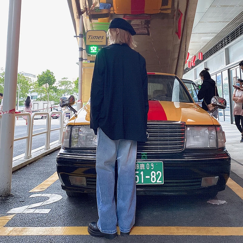 

High Waist Wide Leg Jeans Oversize Women Gradient Color Autumn Retro BF Harajuku Loose All-match Ladies Trousers Vintage Chic