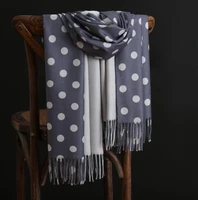 winter new double sided two color warm and versatile printed polka dot scarf shawl