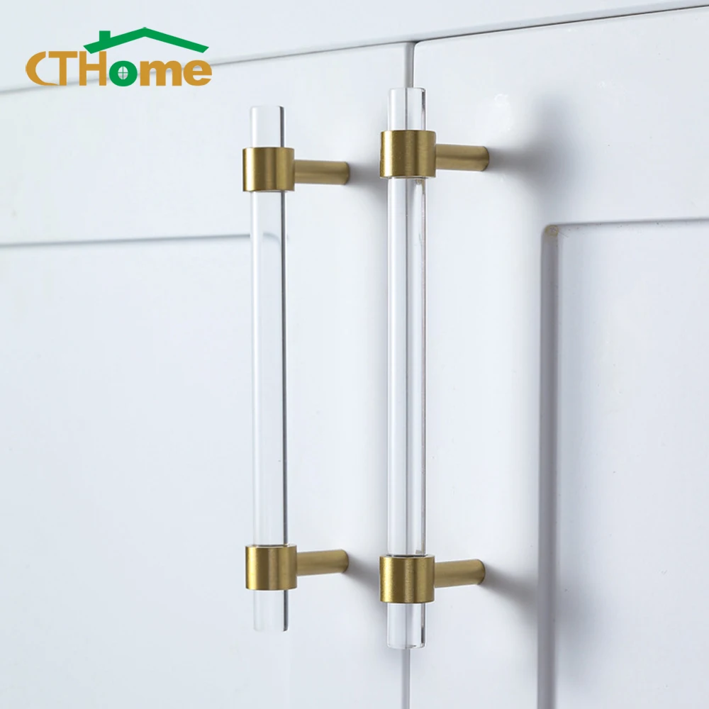 

Wardrobe Door Handle Transparent Modern Style Acrylic Drawer Knobs Drawer Kitchen Cupboard Door Handle Bathroom Cabinet Pulls